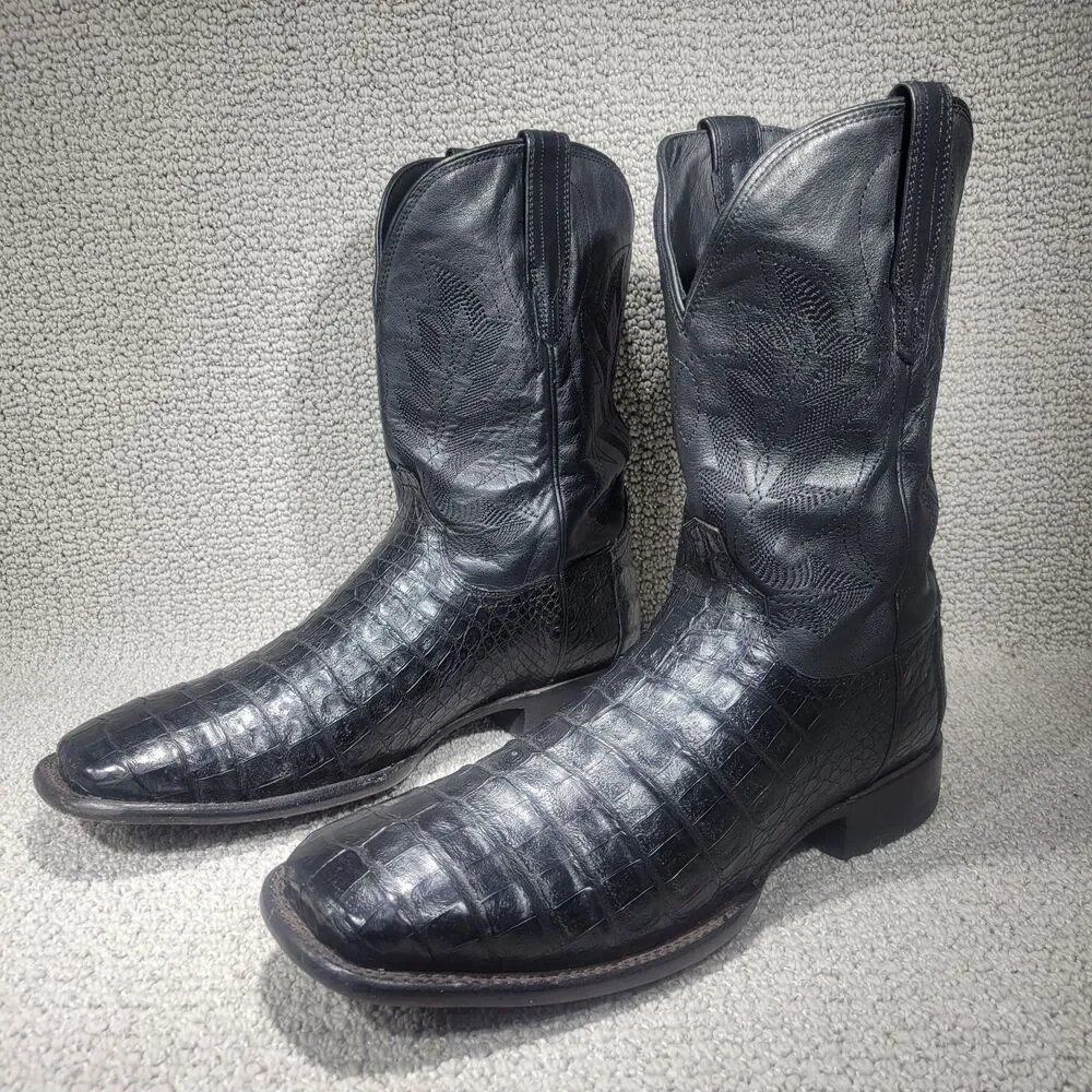 Tecovas The William Men's US Size 15D Midnight Caiman Cowboy Boots
